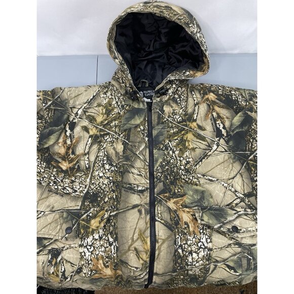 WFS Burly Camo Jacket Insulated Hunting Winter Outdoor Canvas Hooded Mens 3XL - Picture 3 of 12